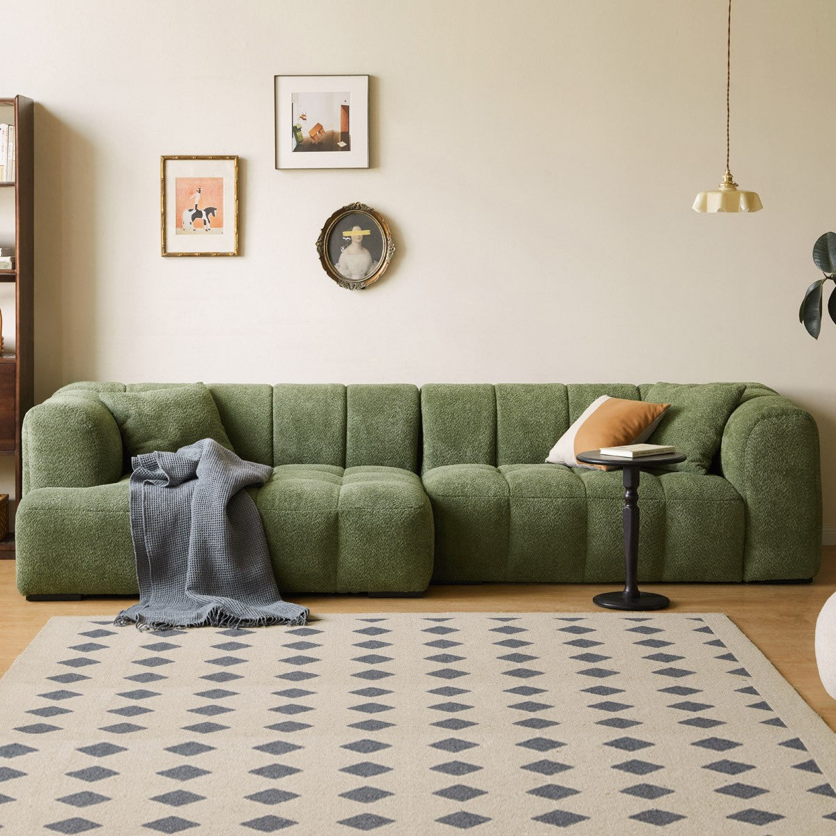 Lamb Fleece Fabric Sofa.