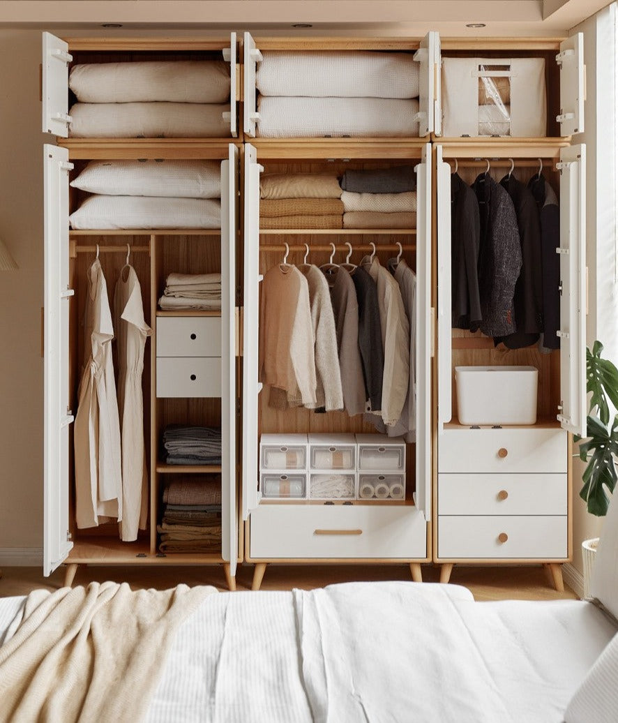 Beech Solid Wood Wardrobe Combination.