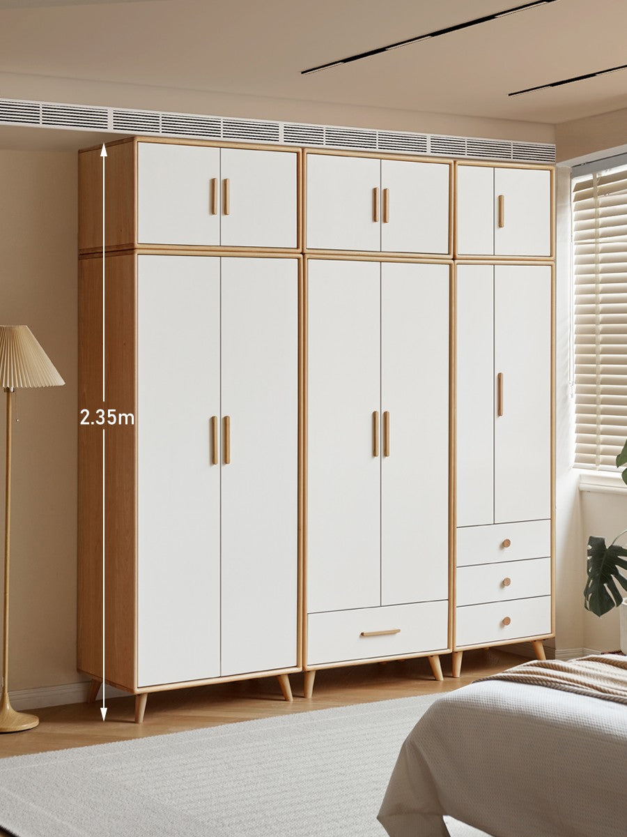 Beech Solid Wood Wardrobe Combination.