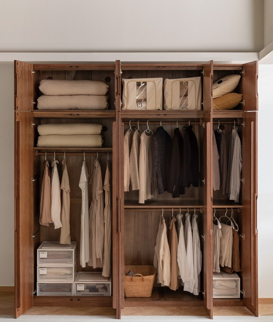 Oak Solid Wood Modern Wardrobe.