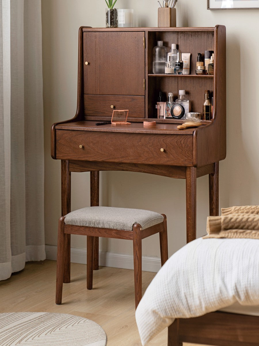 Oak, Birch Solid Wood Makeup Stool