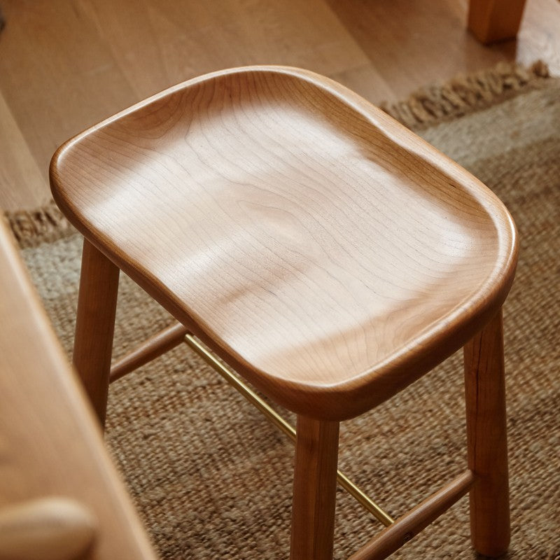 Cherry, Oak Solid Wood Makeup Stool