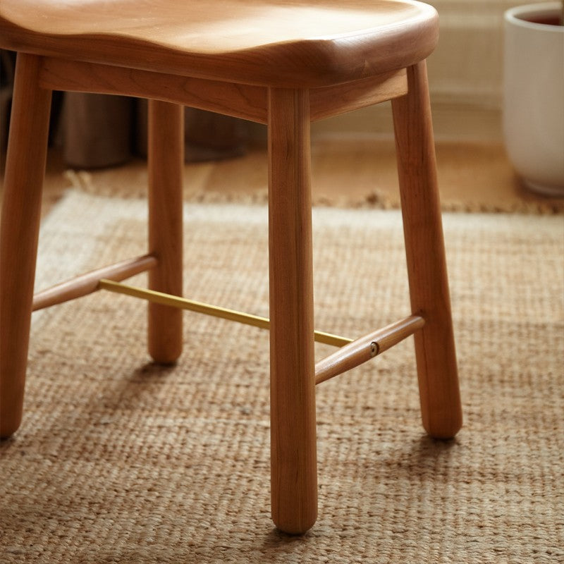 Cherry, Oak Solid Wood Makeup Stool