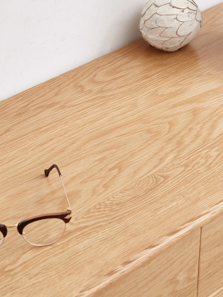 Oak Solid Wood Rattan Storage Cabinet