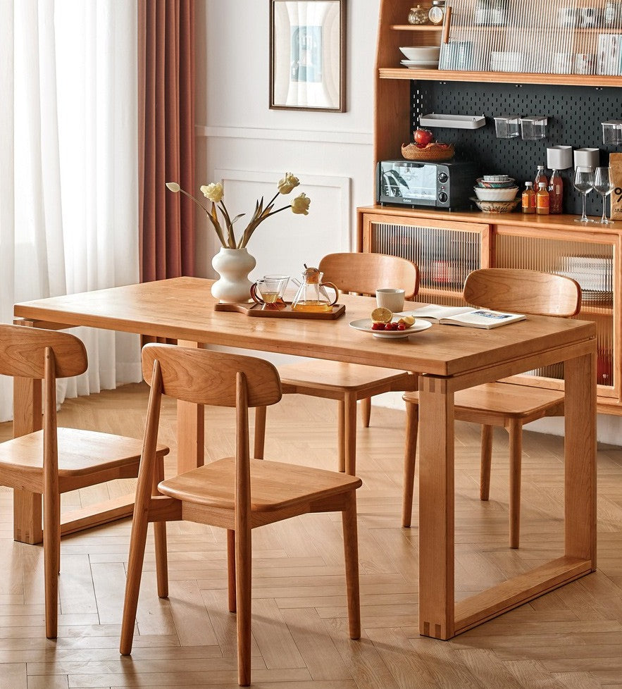 Cherry Wood Dining Table Island Table Integrated Large Board