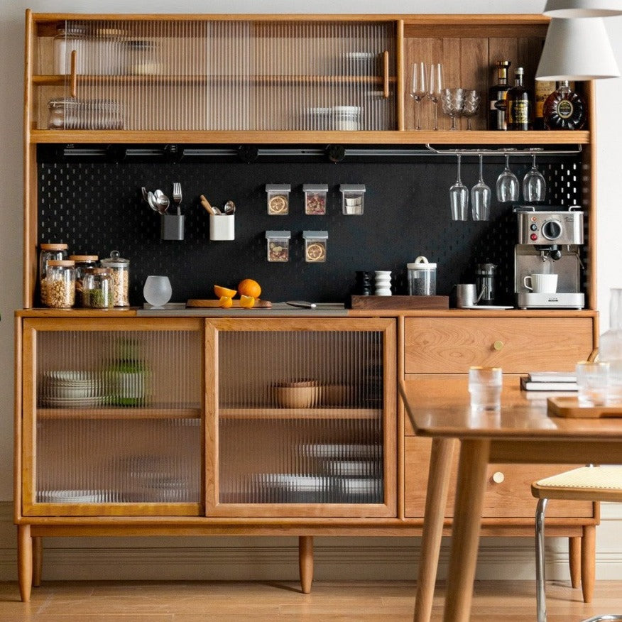Cherry Solid Wood Sideboard High Cabinet Multi-Functional Buffet