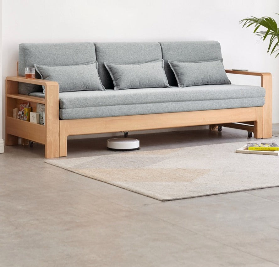 Oak, Beech Solid Wood Sleeper Sofa: