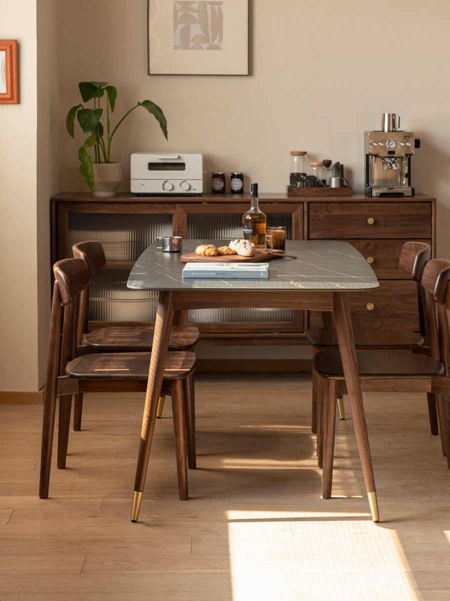 Black Walnut, Ash, Oak, Sandalwood Solid Wood, Solid Rubberwood - Chair 4 pcs set