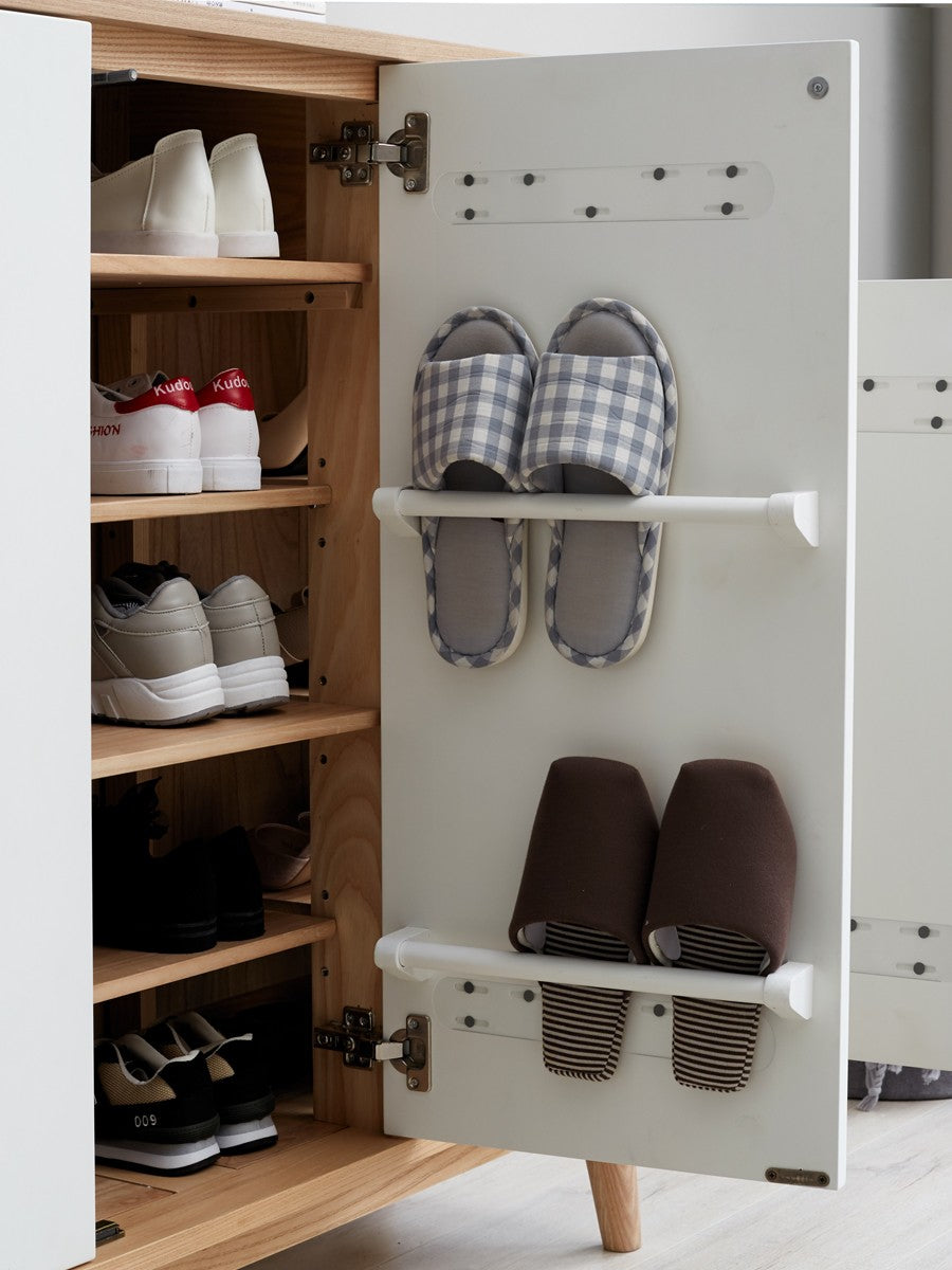 Ash solid wood shoe cabinet"