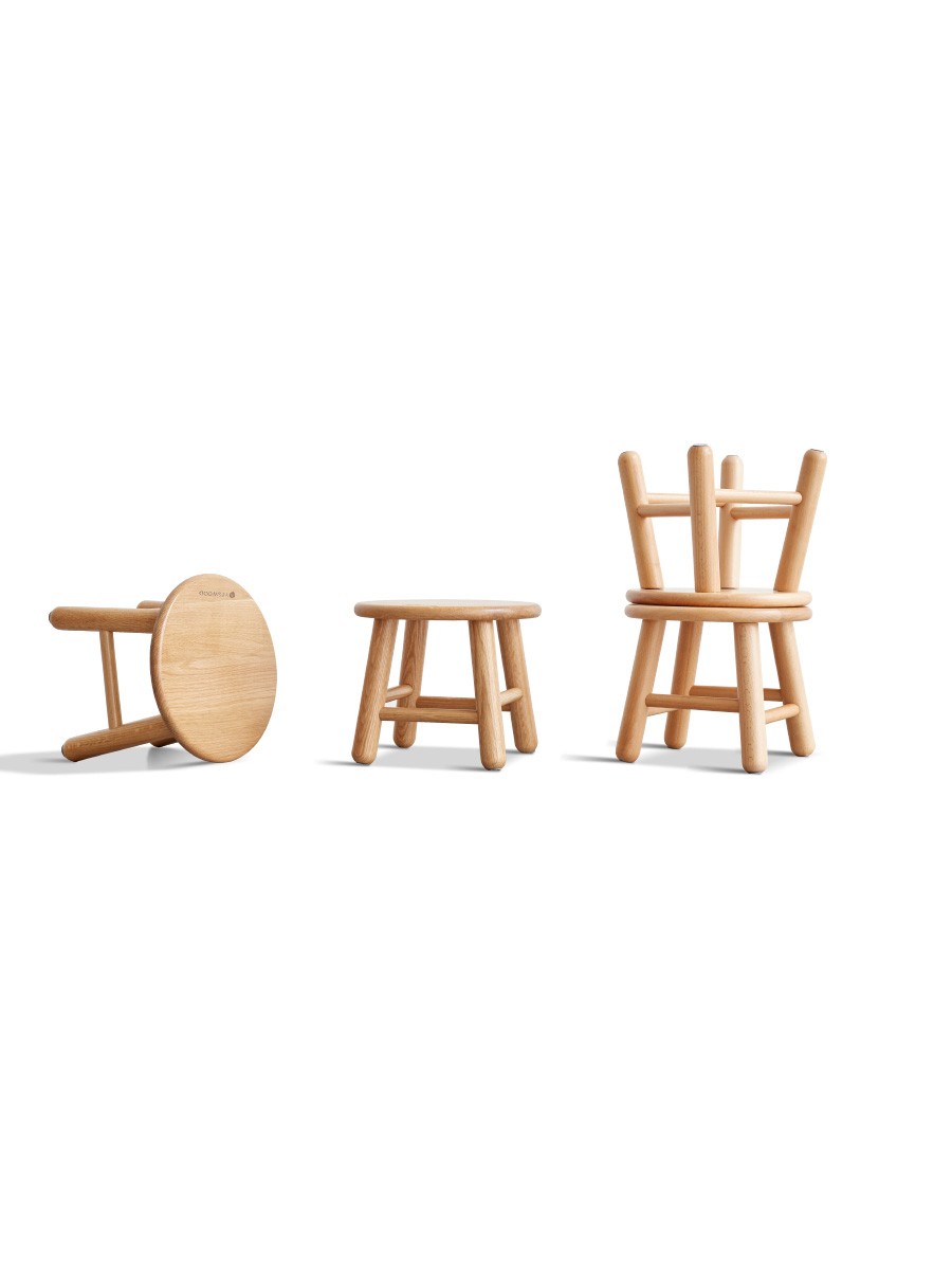Oak, Beech Solid Wood Small Stool