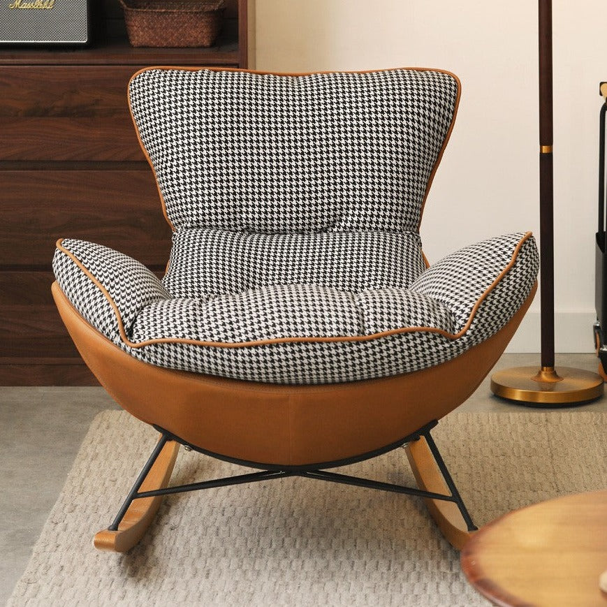 Beech Solid Wood Light Luxurious Lazy Rocking Leisure Down Fabric )