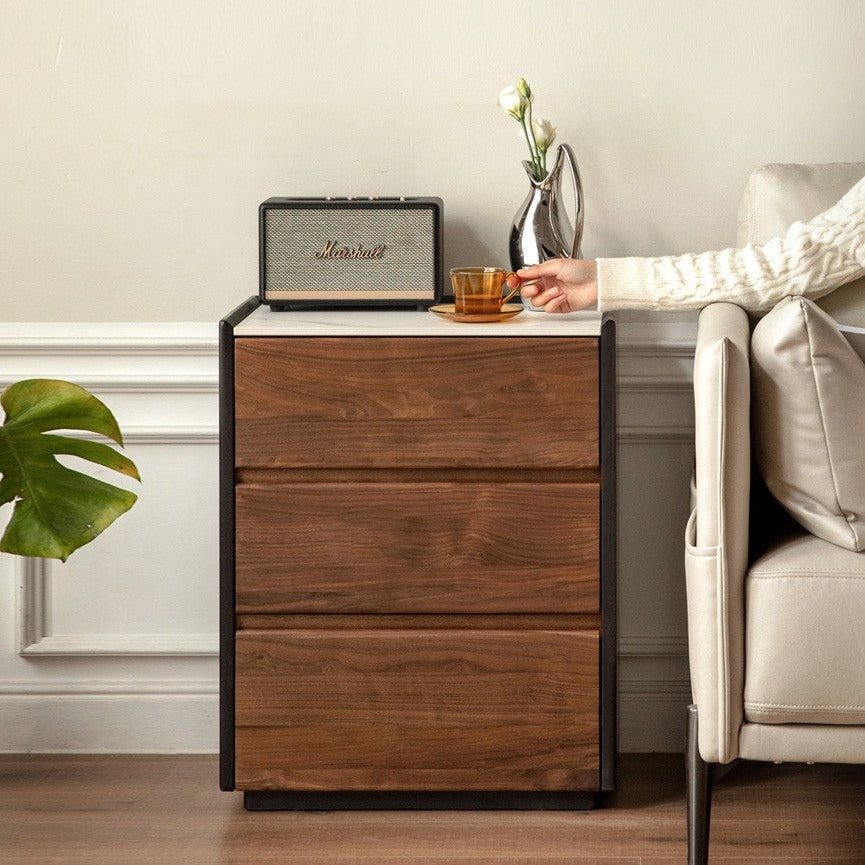 Slate side Cabinet Black Walnut -Oak solid wood "