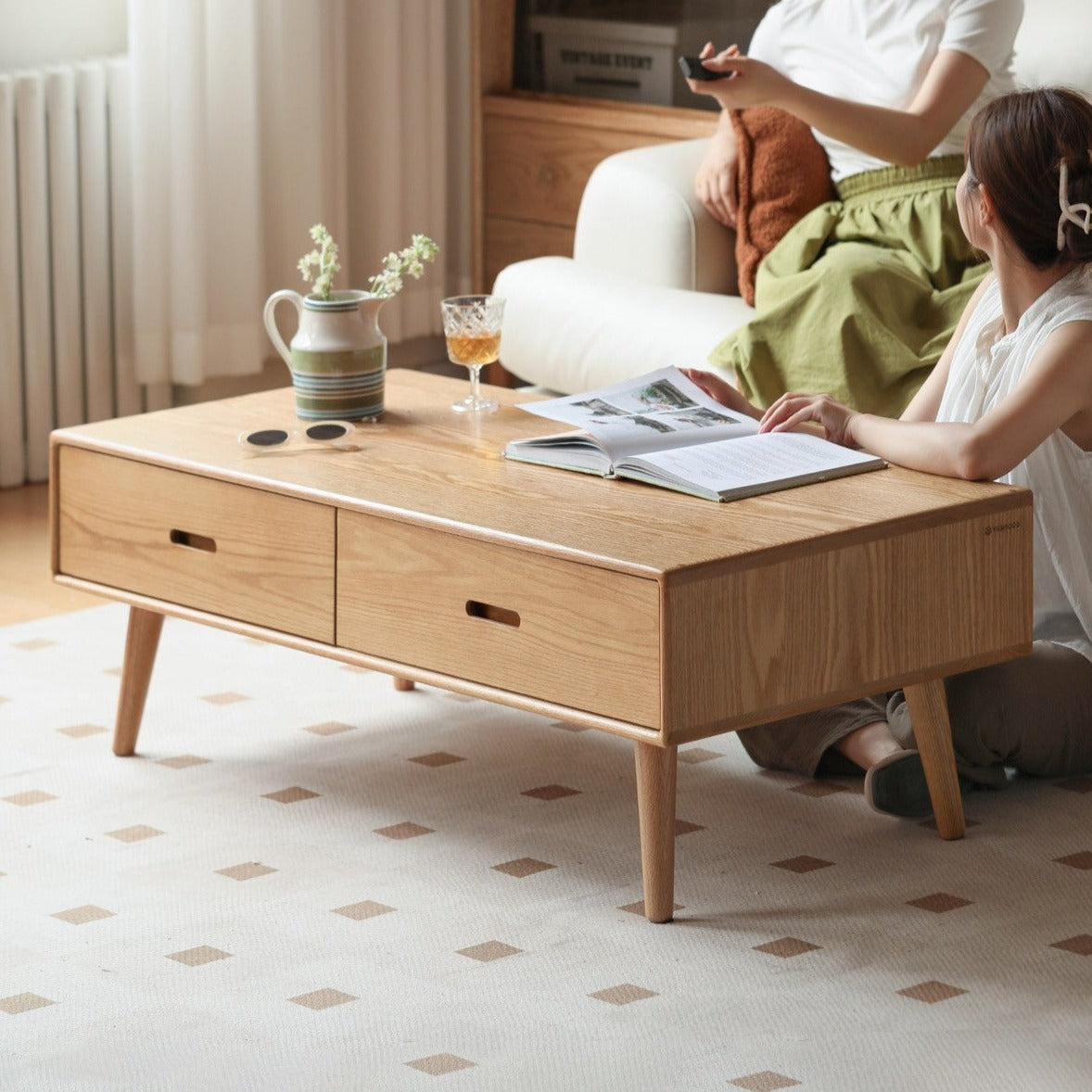 Oak Solid Wood Classic Coffee Table