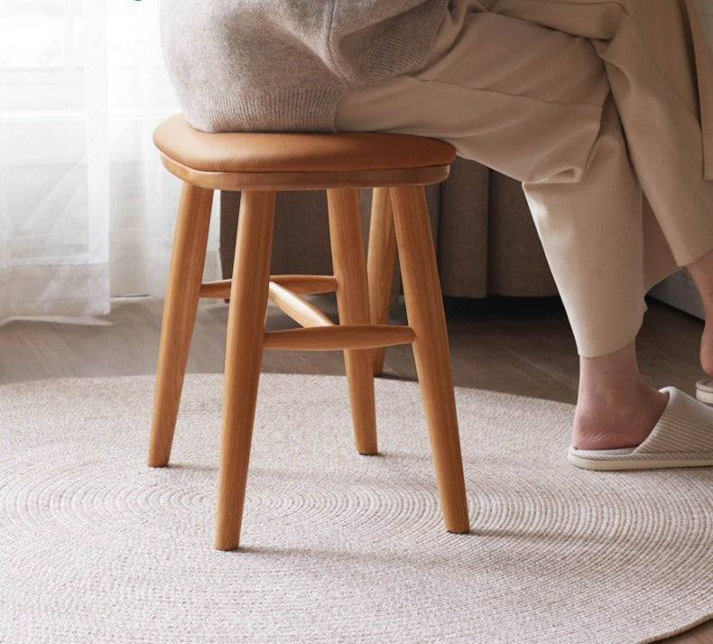 Ash, Cherry Solid Wood Dressing Stool