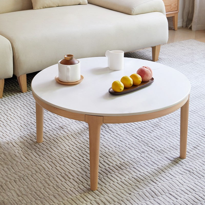 Beech Solid Wood Coffee Table Slate Side Table Combination