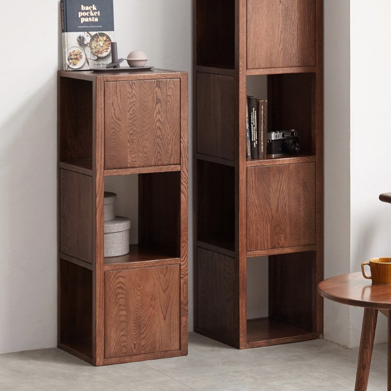 Oak, Ash Solid Wood Bookshelf Narrow Cabinet