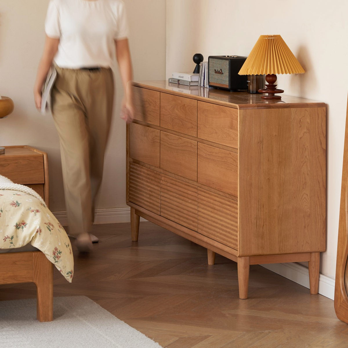 Cherry Solid Wood Chest of Drawers, Drawer Cabinet