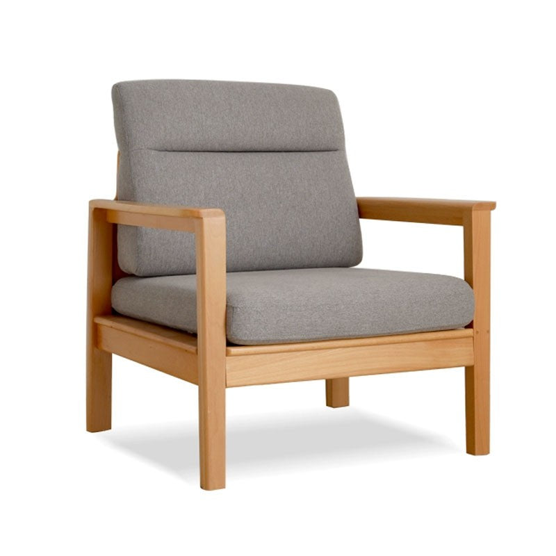 Beech Solid Wood Armchair Modern Minimalist)