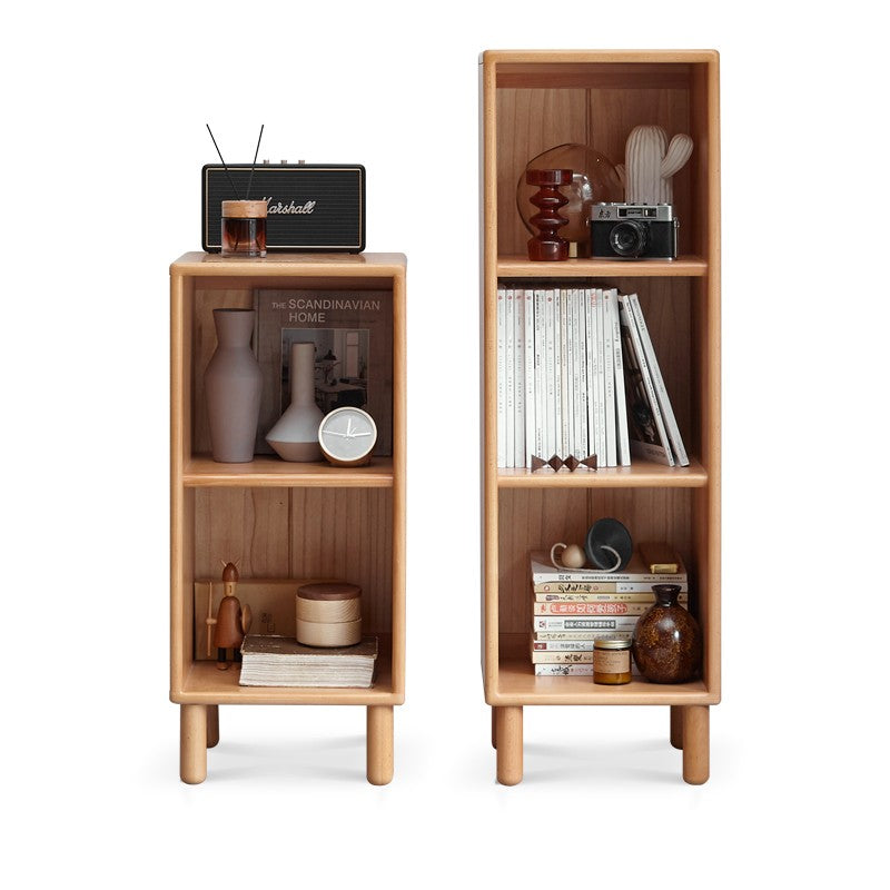 Beech Solid Wood Small Bookshelf Side Cabinet