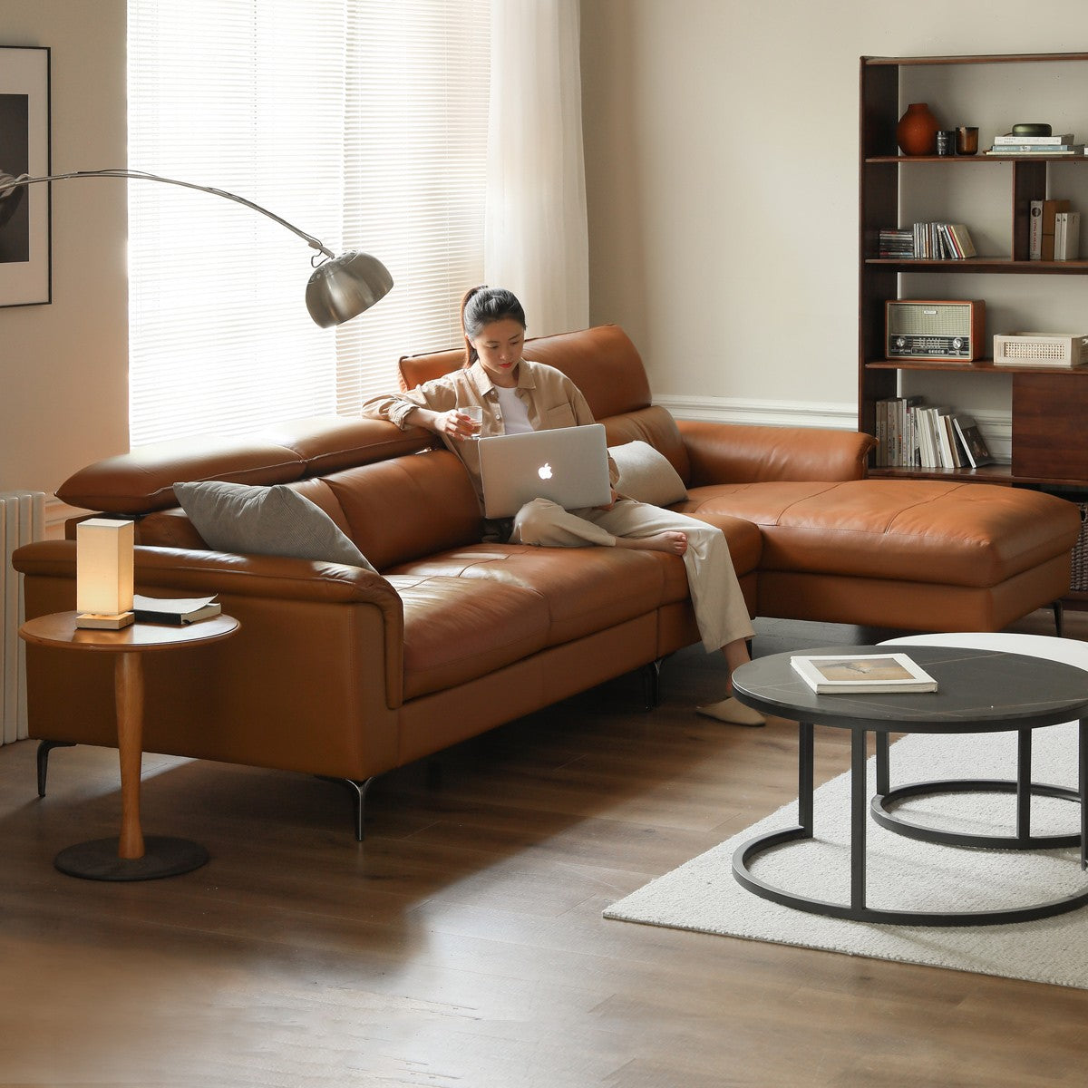 Genuine LeatherSofa, Light Luxury Top Layer Cowhide Italian Sofa.