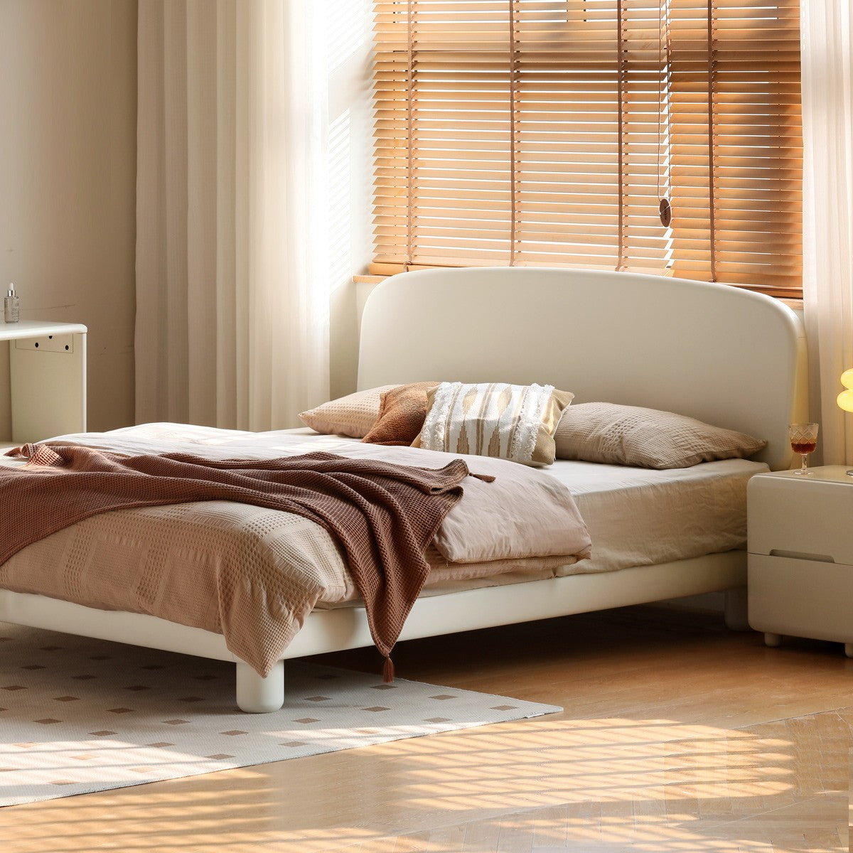 Poplar Solid Wood French Cream Style Bed