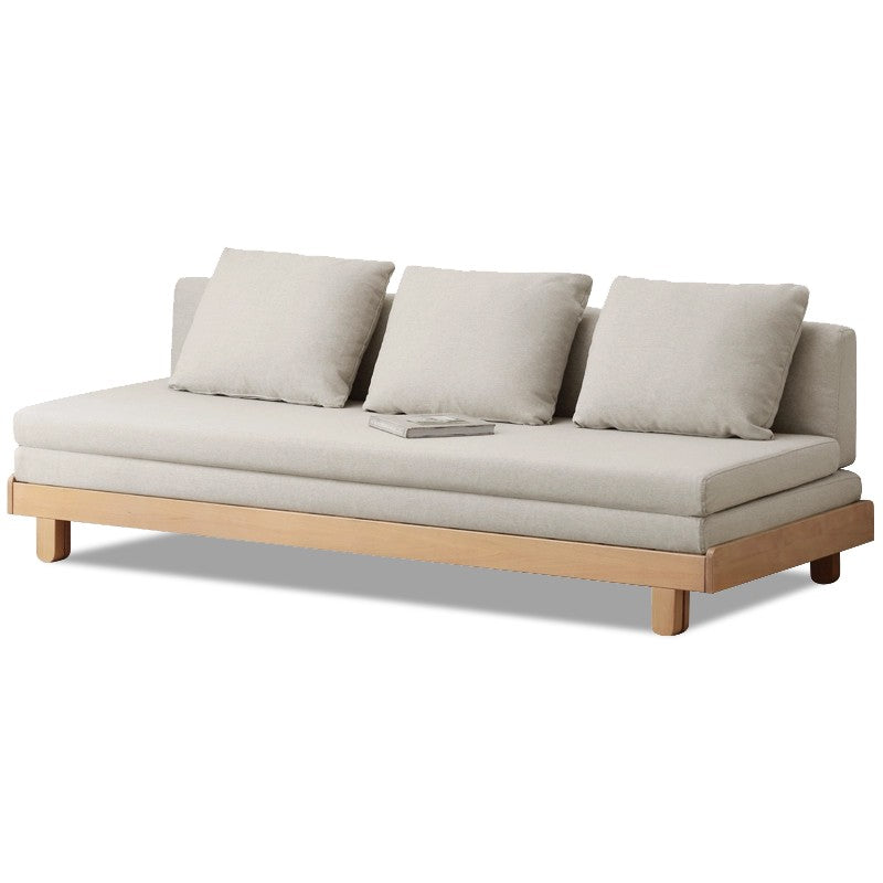 European Beech Solid Wood Sofa Bed Retractable Folding Bbed.