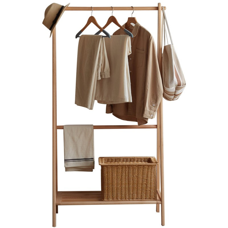 European Beech Solid Wood Clothes Rack Floor-Standing Coat Rack