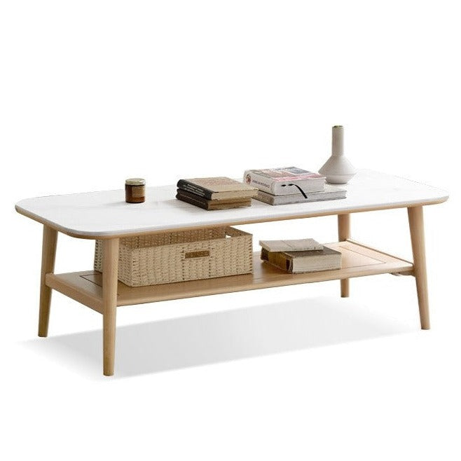 Oak, Beech Solid Wood Slate Coffee Table