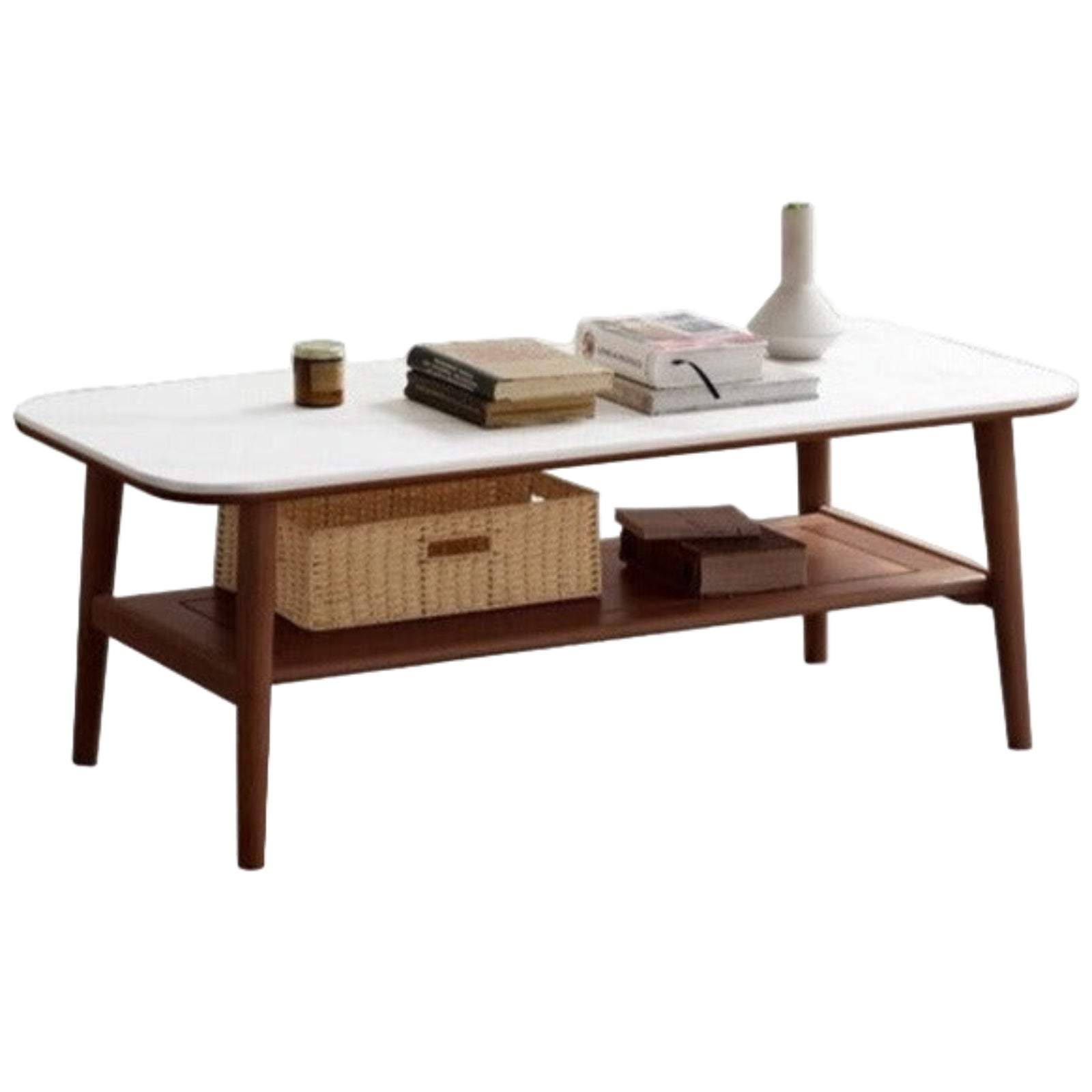 Oak, Beech Solid Wood Slate Coffee Table