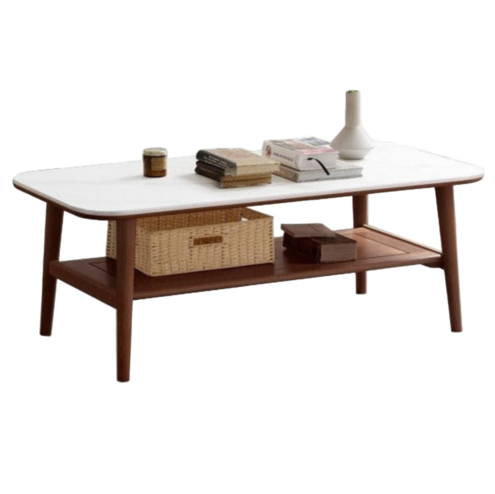 Oak, Beech Solid Wood Slate Coffee Table