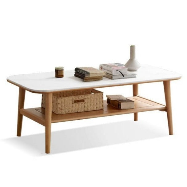 Oak, Beech Solid Wood Slate Coffee Table