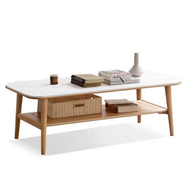 Oak, Beech Solid Wood Slate Coffee Table