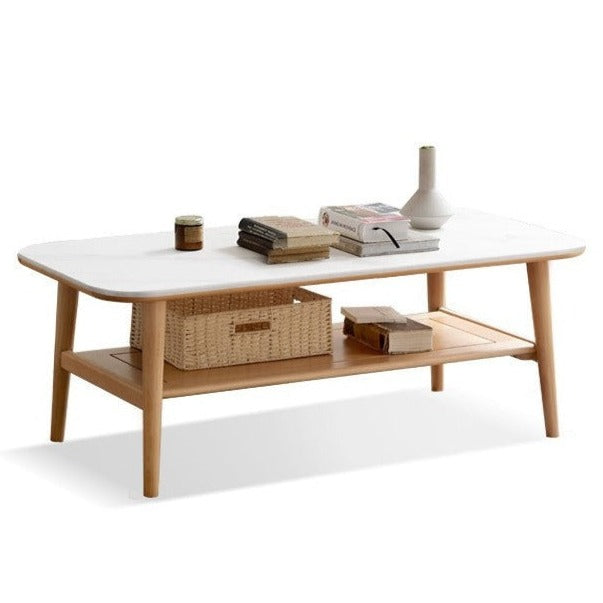 Oak, Beech Solid Wood Slate Coffee Table