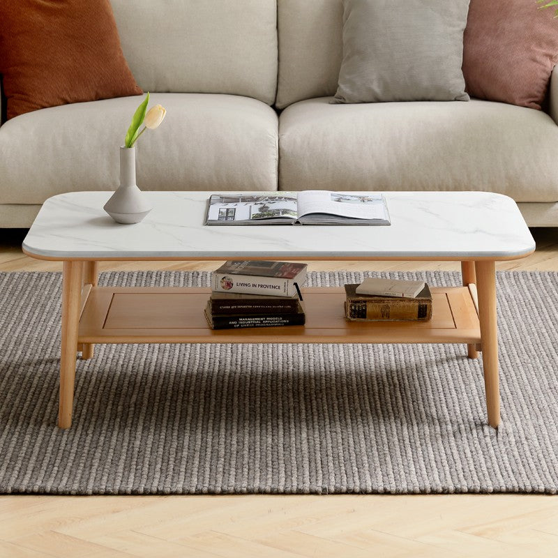 Oak, Beech Solid Wood Slate Coffee Table