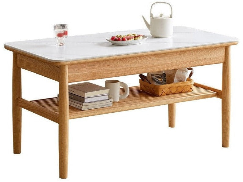 SALE Oak Solid Wood North American Double-Layer Coffee Table