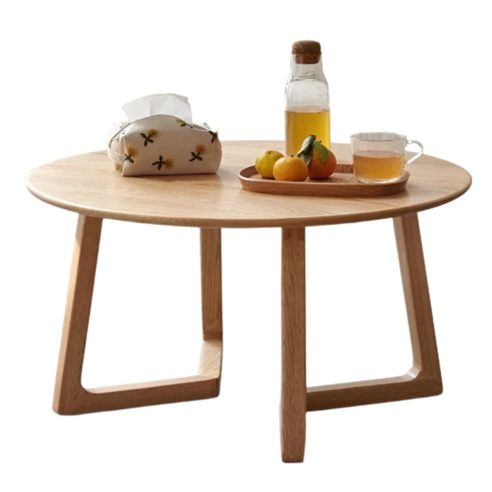 Oak, Beech Solid Wood Round Coffee Table