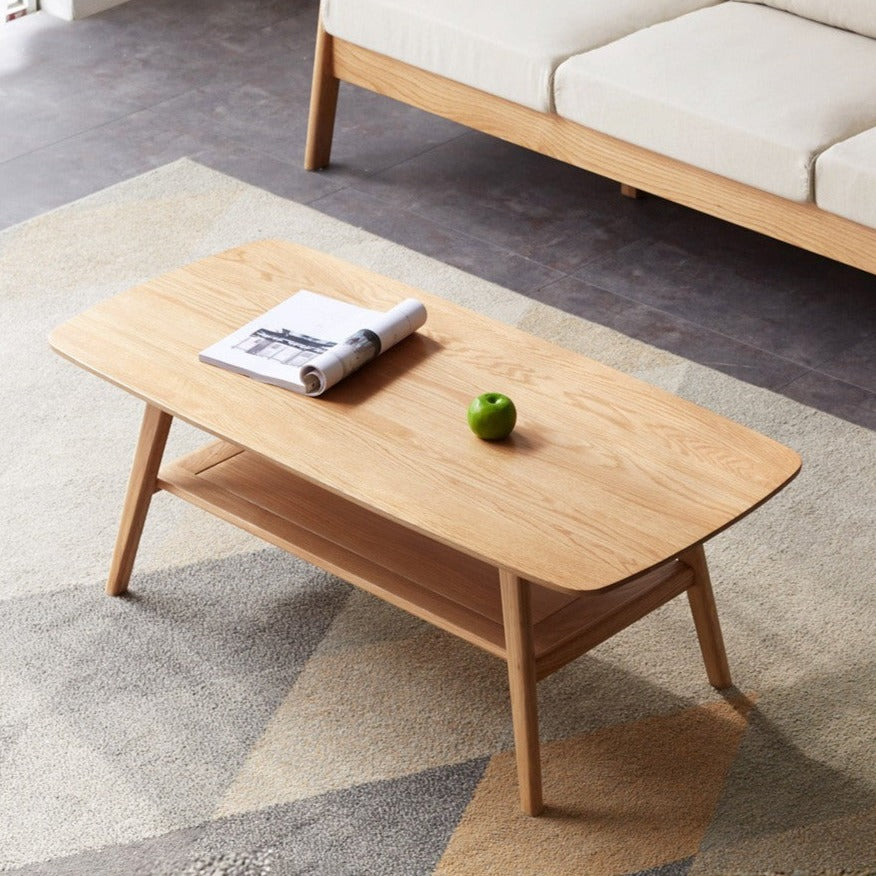 Rubberwood, Oak, Beech Solid Wood Modern Coffee Table