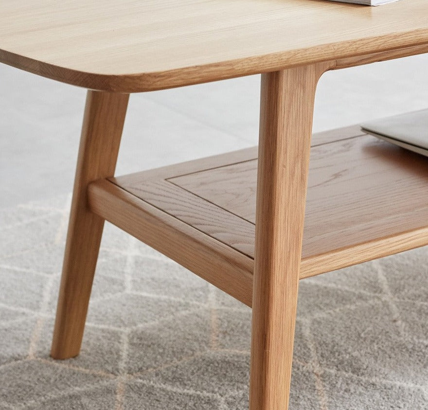 Rubberwood, Oak, Beech Solid Wood Modern Coffee Table