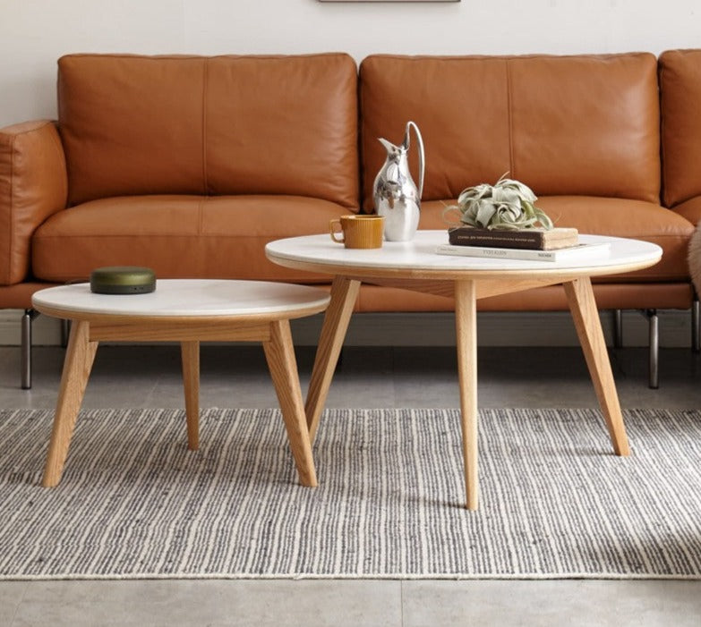 Oak, Black Walnut Solid Wood Coffee Table Slate Top