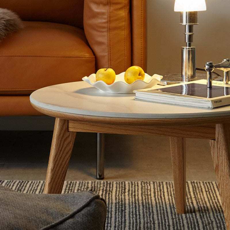 Oak, Black Walnut Solid Wood Coffee Table Slate Top