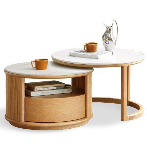 Oak, Ash Solid Wood Rock Plate Coffee Table