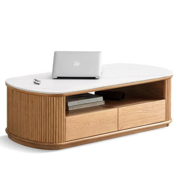 Oak, Ash Solid Wood Rock Plate Coffee Table