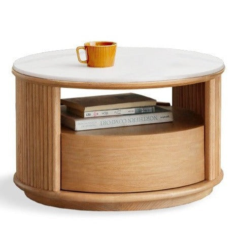 Oak, Ash Solid Wood Rock Plate Coffee Table