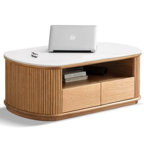 Oak, Ash Solid Wood Rock Plate Coffee Table