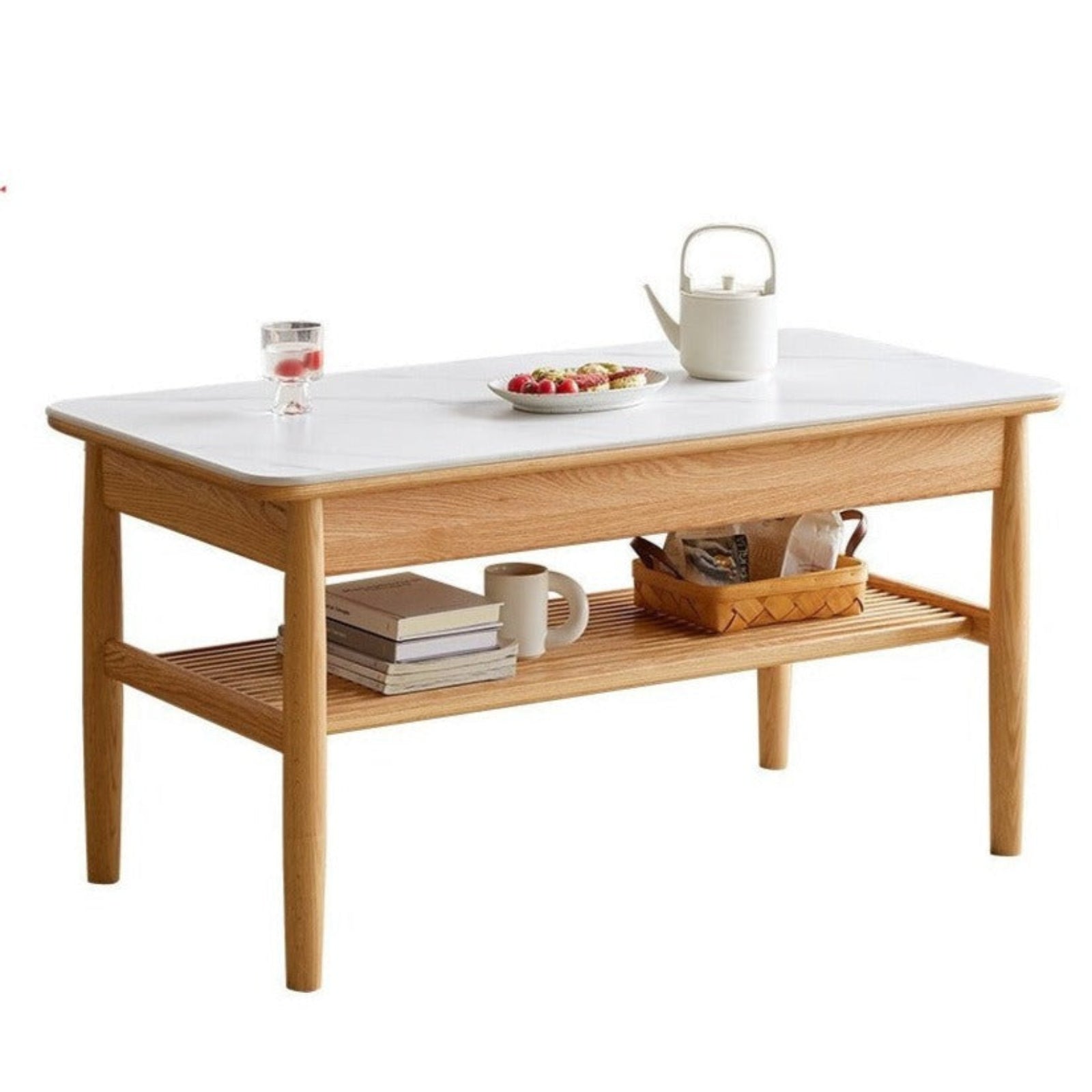 Oak Solid Wood Rock Plates Coffee Table