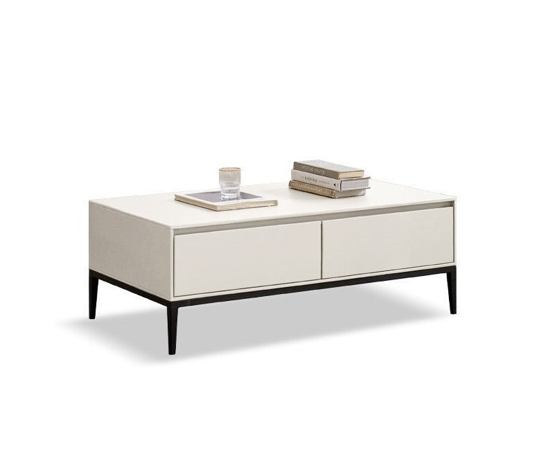 Elegant creamy white сoffee table Ash solid wood