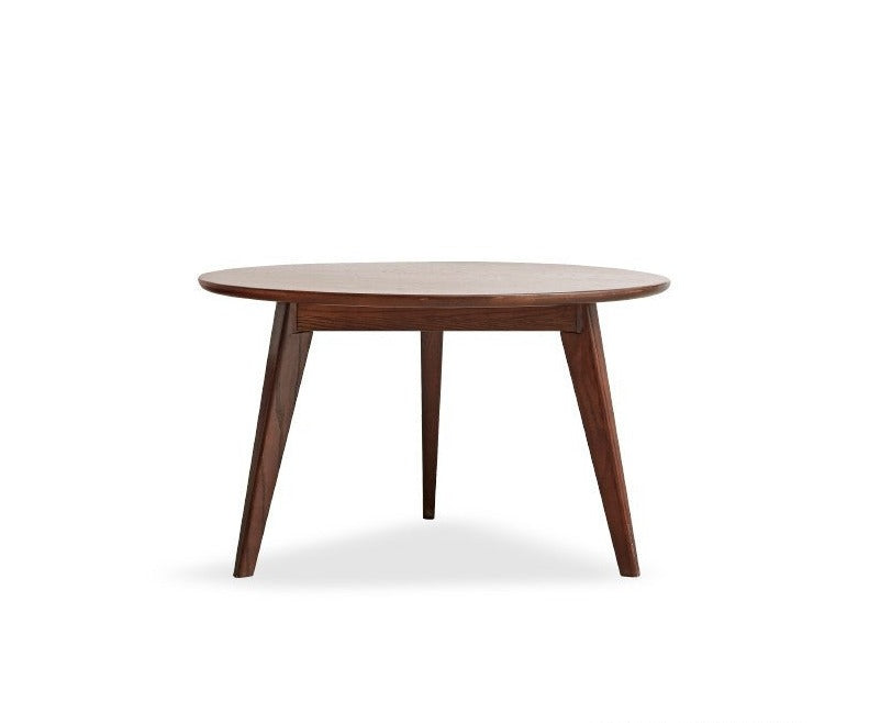 Oak, Solid Rubberwood Round Coffee Table, Walnut color