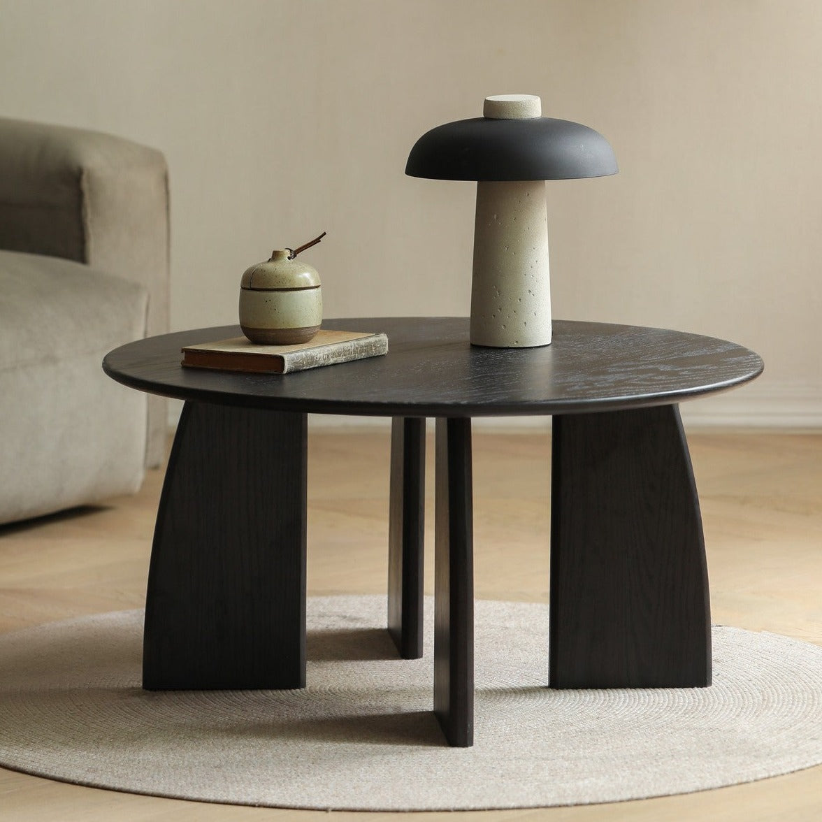Oak Solid Wood Coffee Table Smoky