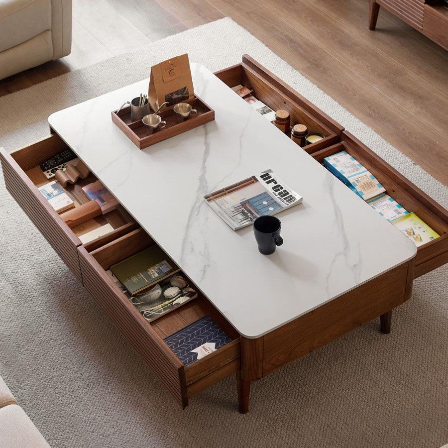 Black Walnut with Slate Top Coffee Table