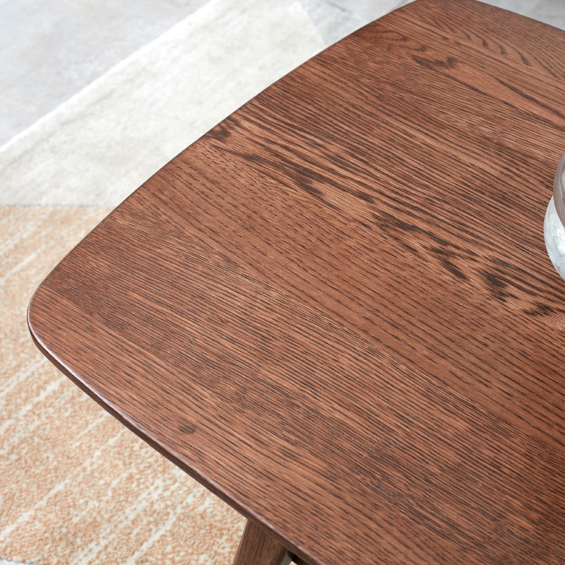 Solid Rubberwood, Beech, Oak Solid Wood Walnut Color Double-Layer Coffee Table